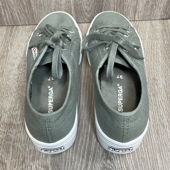 Superga Platform Sneakers 2790 Gray Canvas (EU37) 6.5 - Picture 4 of 15